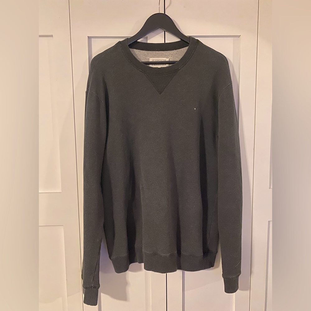 Maison Margiela Distressed Crewneck with Leather